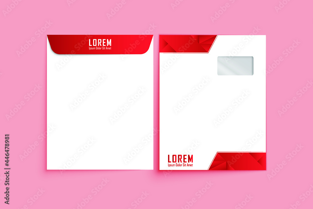 A4 Envelope template. Print ready template. C4 business Envelope. Template for advertising, branding and corporate identity. Envelope with window. Ready mockup for design. Vector illustration
