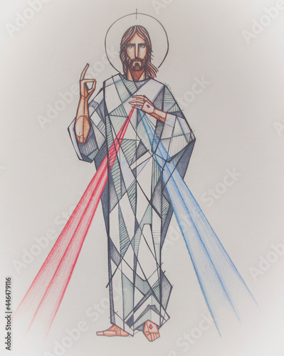 Vászonkép Jesus Christ of the divine Mercy
