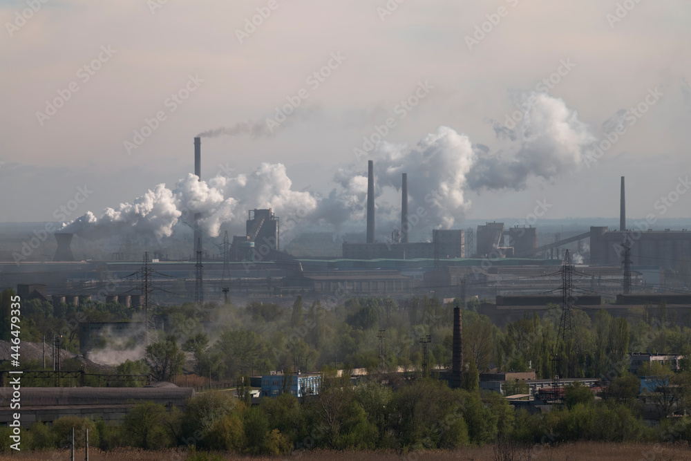 factory chimneys smoke over the city factory chimneys smoke over the city