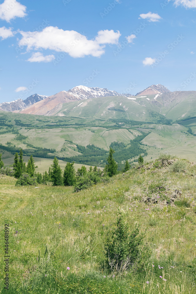 Landscape with Altai mountains and blue sky. Landscape with Altai mountains and blue sky.