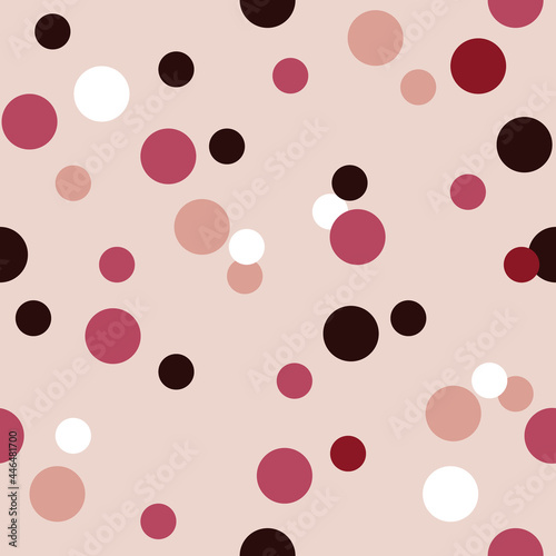 Beautiful red polka dots seamless vector pattern 