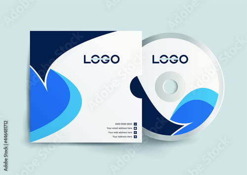 Cd case label and cd disc label design template, cd case isolated, vector realistic isolated disk, cd box and disc mockup.
