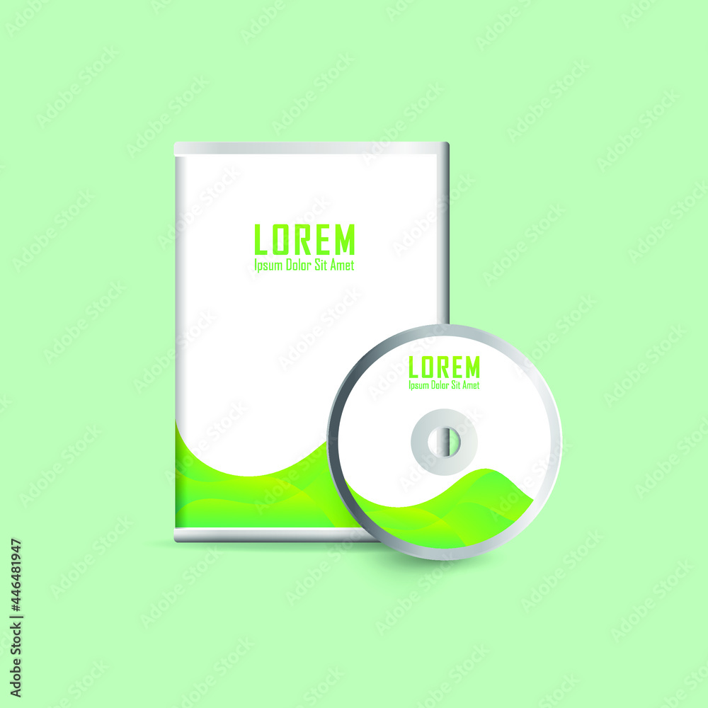 Realistic Case for DVD Or CD Disk with DVD Or CD Disk. Corporate business template for DVD envelope and case label design. Layout with modern elements and abstract background. Vector illustration