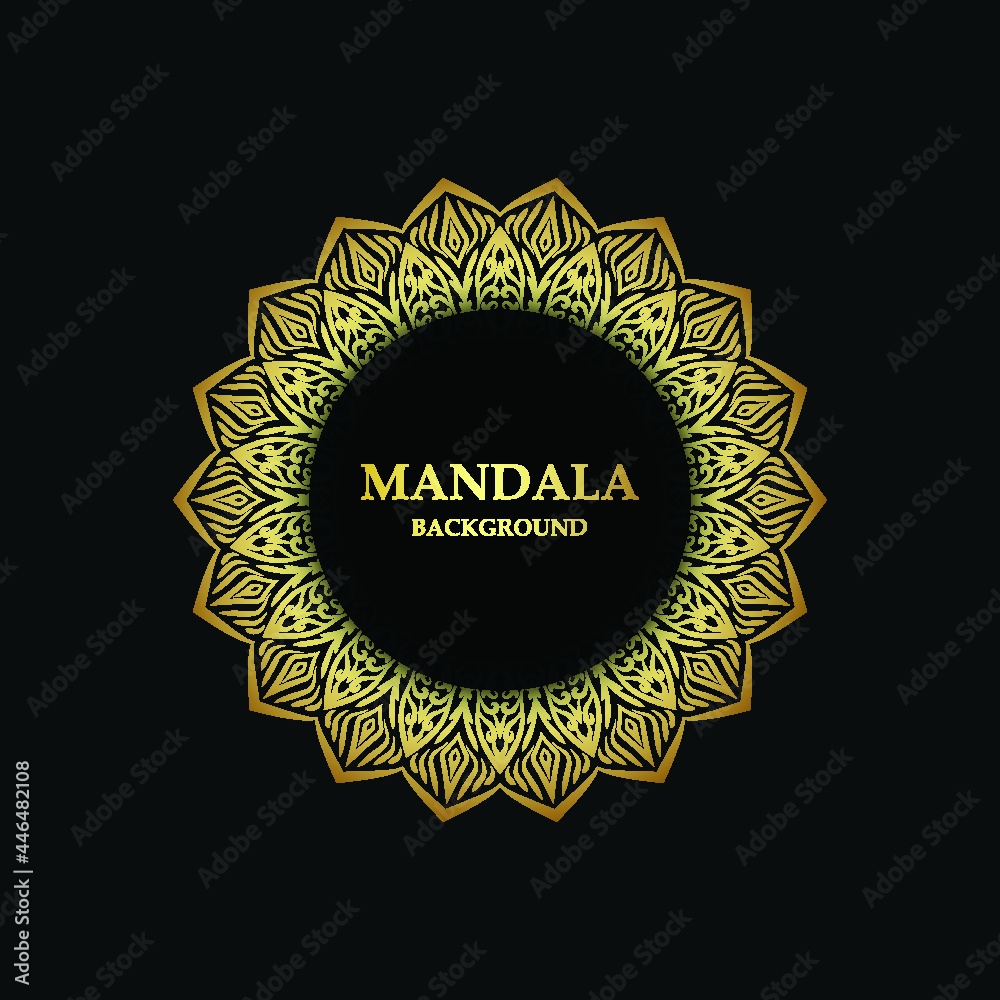 Naklejka premium mandala background gold color design