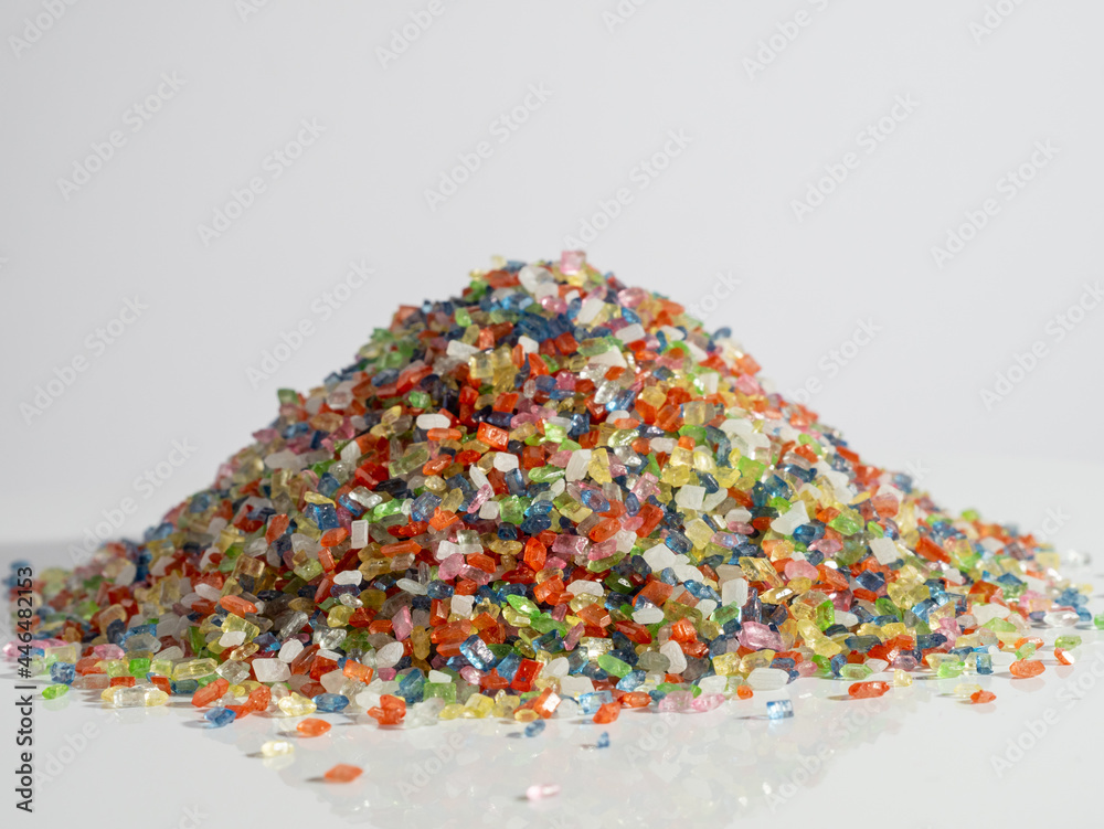 Colored sugar or colored granulated sugar.