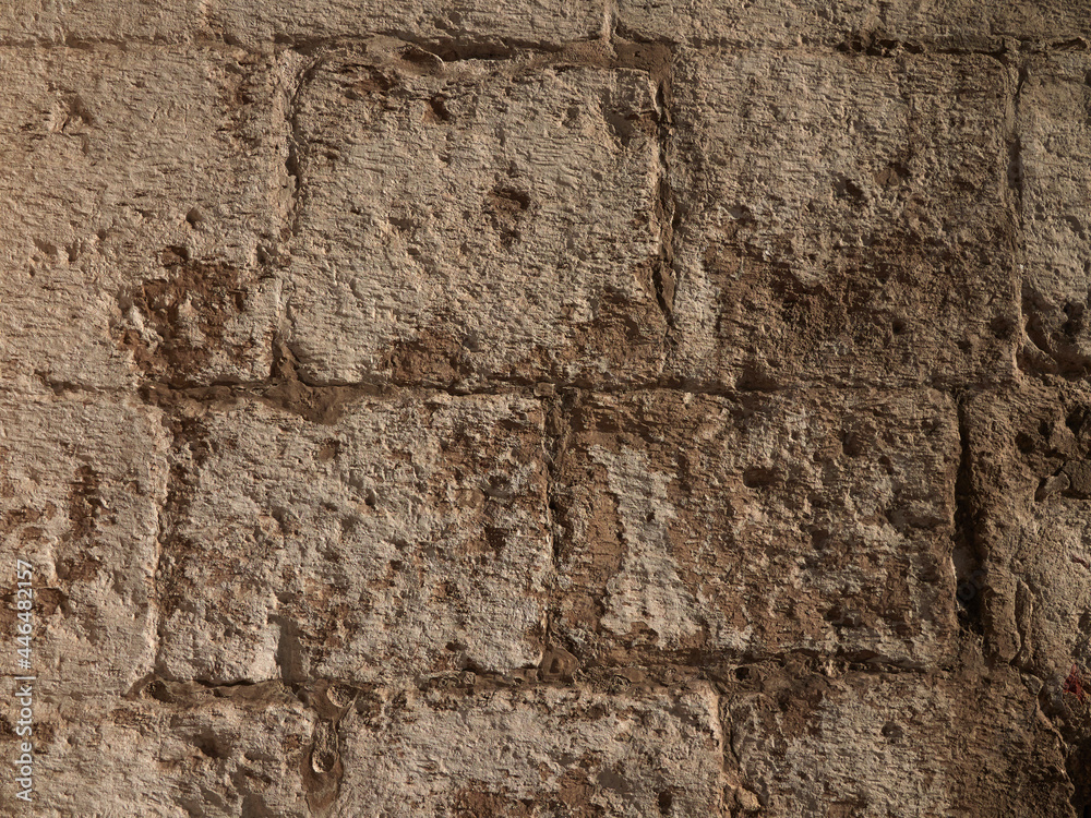 Abstract old white brick wall textured background