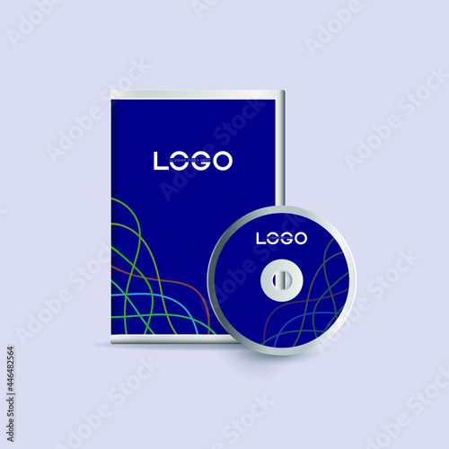 Dvd or cd disc label design template, dvd case Isolated, Vector realistic isolated disk, dvd  box and disc mockup.