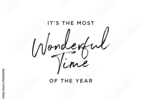 It's The Most Wonderful Time of The Year, Christmas Text, Christmas Carol Lyrics, Greeting Card, Christmas Card, Holidays Text, Christmas Holiday Text Vector Background
