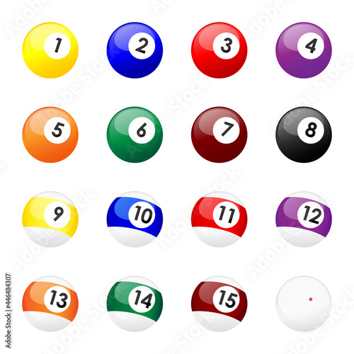 Pool balls isolated on white