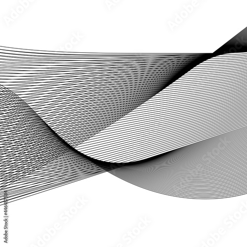 abstract black line grey wave gray band on white background vector