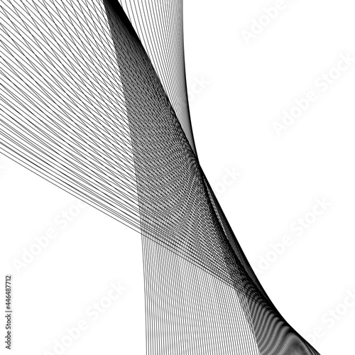 abstract black line grey wave gray band on white background vector
