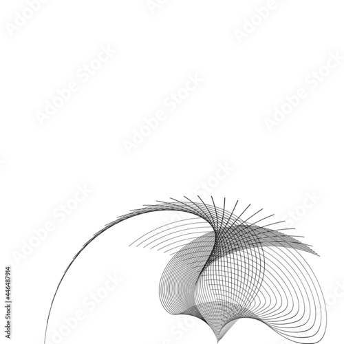 abstract black line grey wave gray band on white background vector