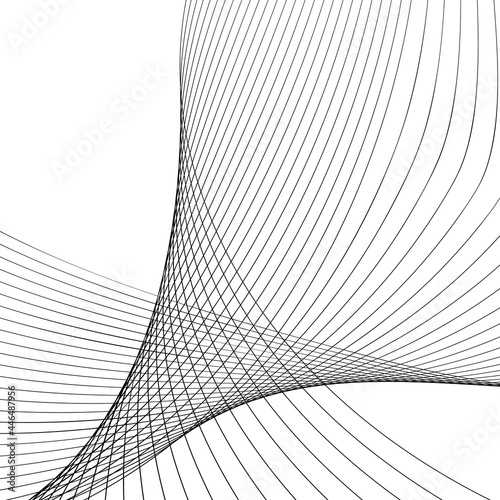 abstract black line grey wave gray band on white background vector