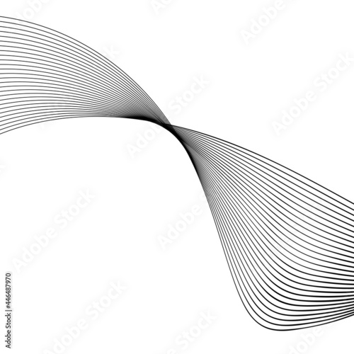 abstract black line grey wave gray band on white background vector