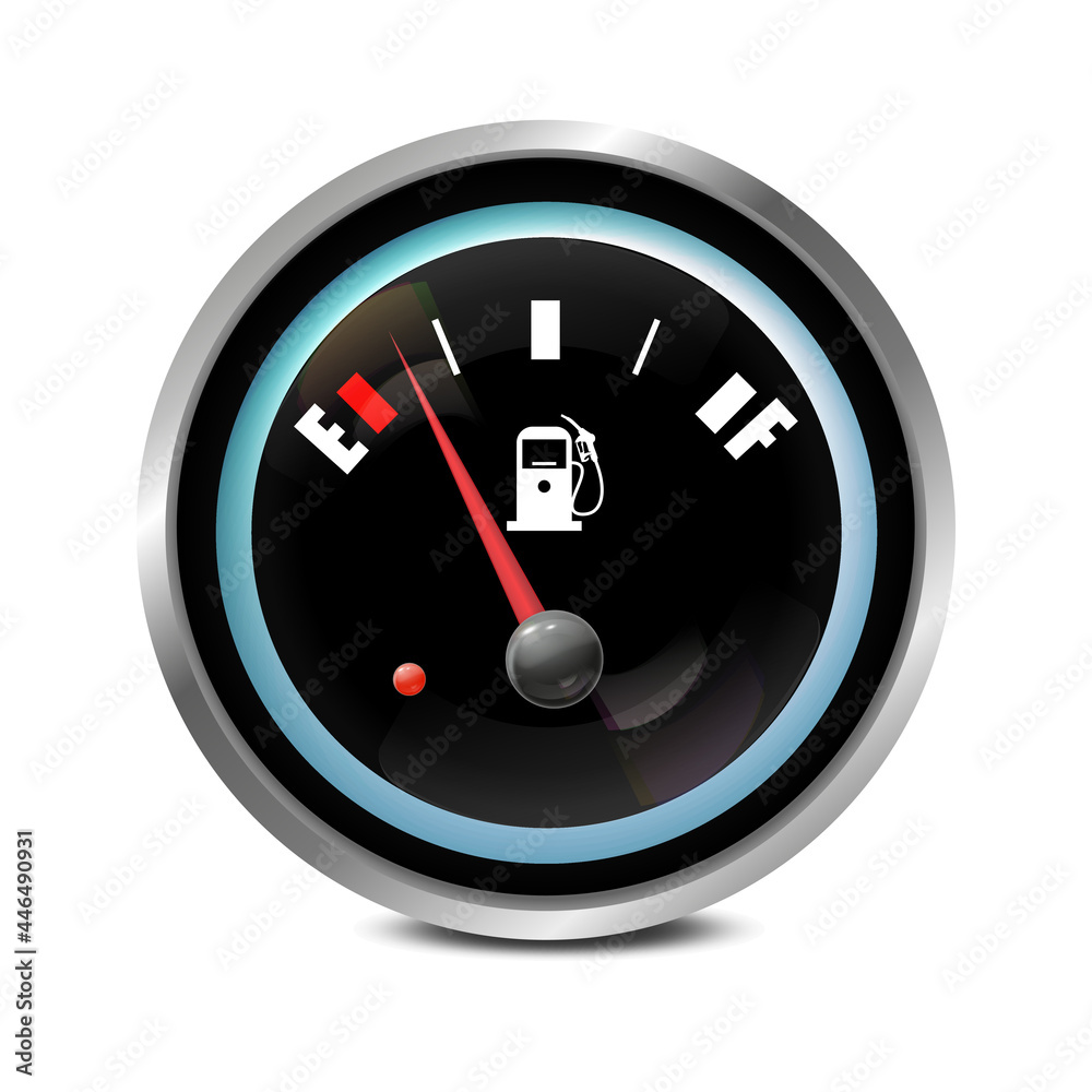 Fuel gauge. Half tank. Vector illustration on white background Fuel gauge. Half tank. Vector illustration on white background