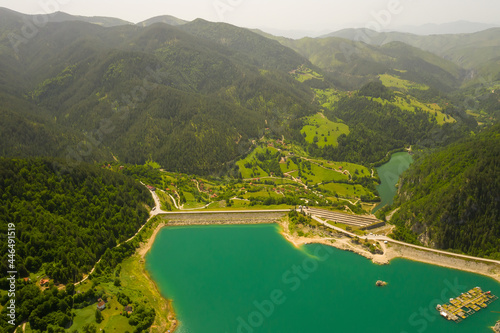 Zaovine and Spajici lakes view from Tara mountain in Serbia