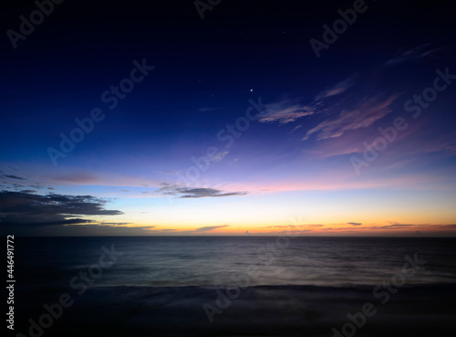 Fototapeta Naklejka Na Ścianę i Meble -  Stars at Sunrise over the Atlantic Ocean