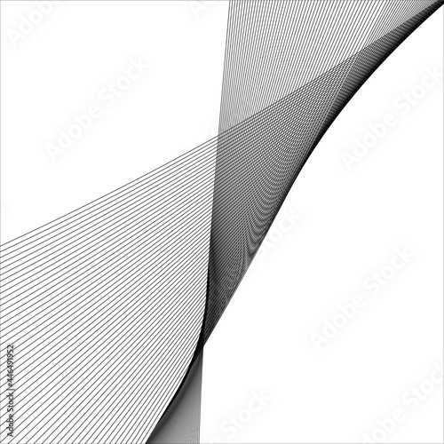 abstract black line grey wave gray band on white background vector