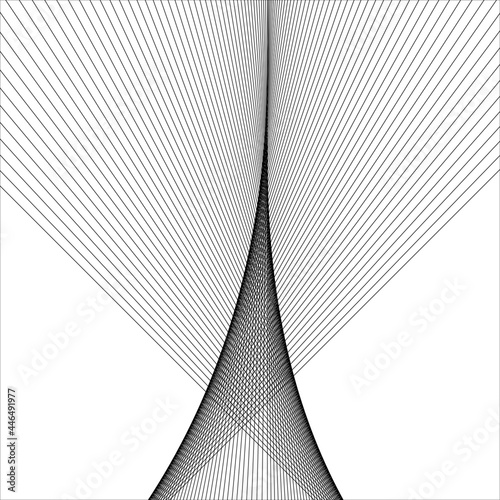 abstract black line grey wave gray band on white background vector