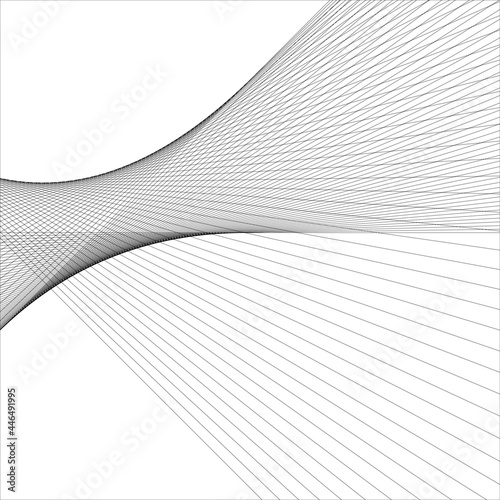 abstract black line grey wave gray band on white background vector