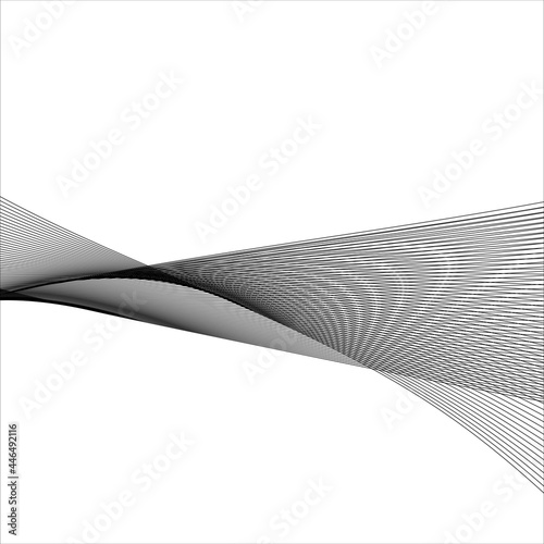 abstract black line grey wave gray band on white background vector