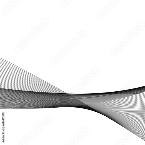 abstract black line grey wave gray band on white background vector