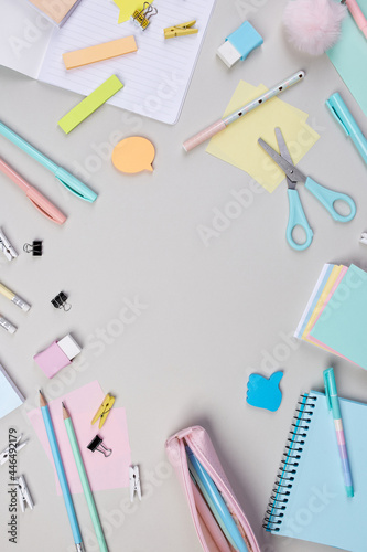 school stationery isolated on white copy space