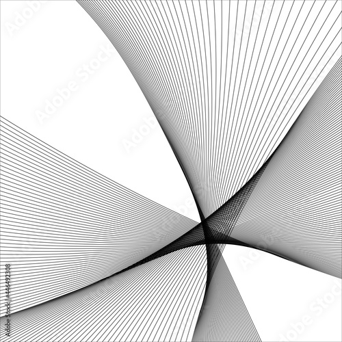 abstract black line grey wave gray band on white background vector