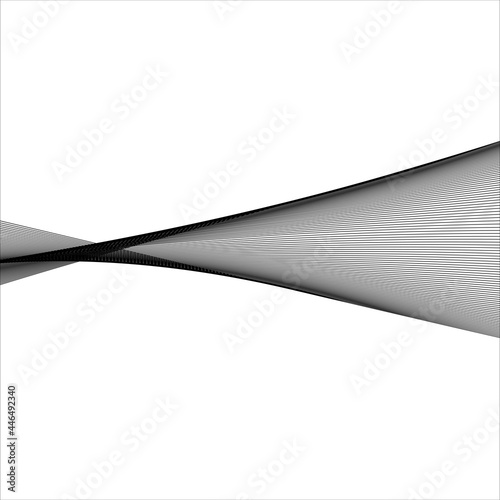 abstract black line grey wave gray band on white background vector