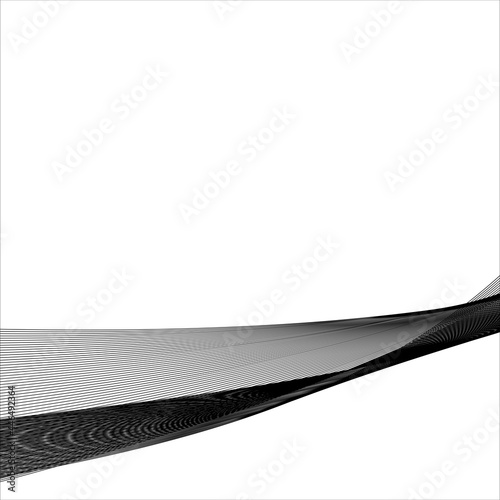 abstract black line grey wave gray band on white background vector