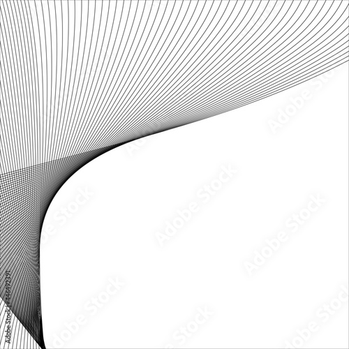 abstract black line grey wave gray band on white background vector
