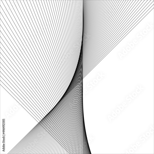 abstract black line grey wave gray band on white background vector