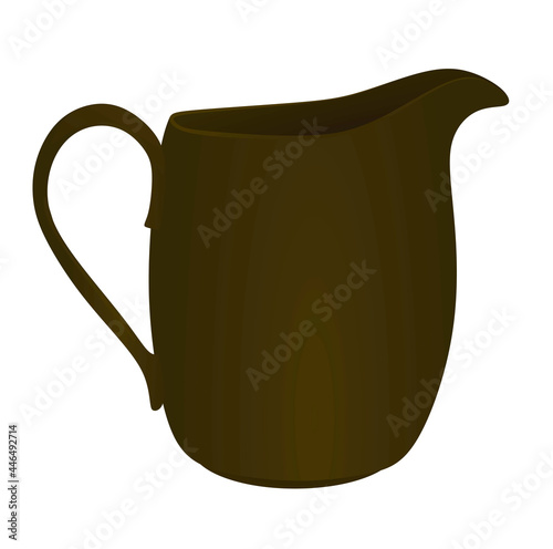 Brown ceramic pot. vector illustration