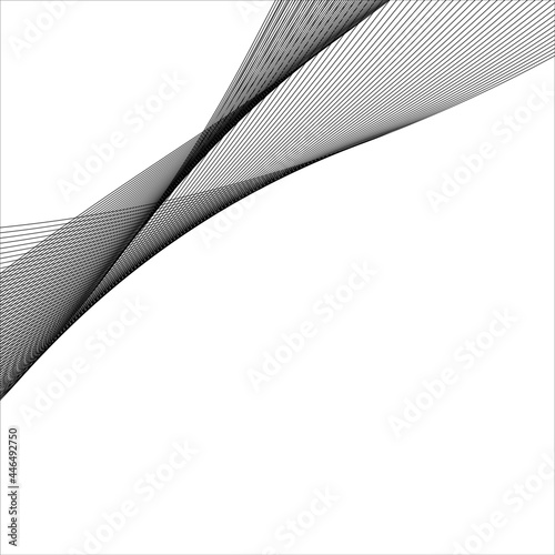 abstract black line grey wave gray band on white background vector