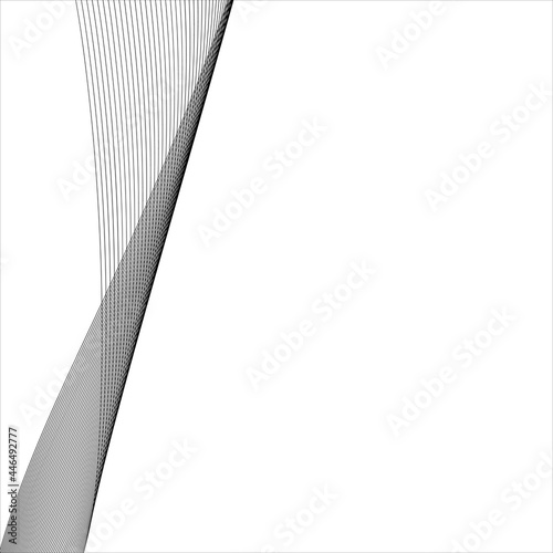 abstract black line grey wave gray band on white background vector