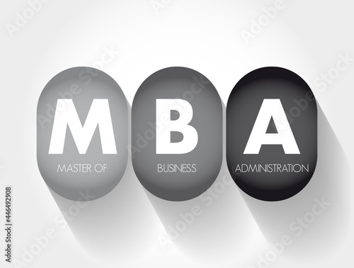 MBA - Master of Business Administration acronym, business concept background