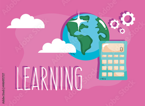 learning lettering with calculator