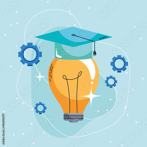 bulb with graduation hat