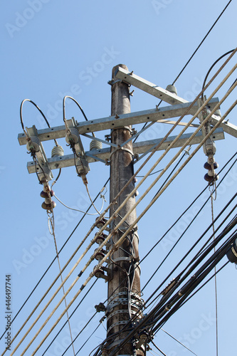 electricity poles located in Rio de Janeiro, Brazil