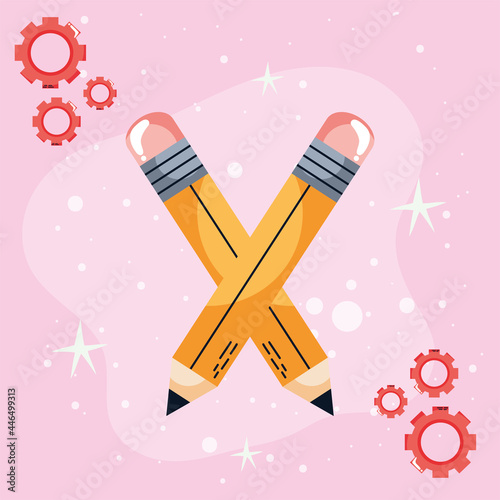 pencils and gears