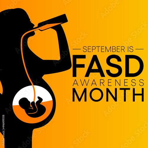 Fototapeta International Fetal alcohol spectrum disorder awareness month (FASD) is observed every year in September, in recognition of the importance of alcohol free pregnancy