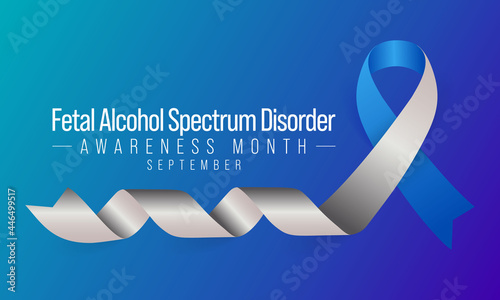 International Fetal alcohol spectrum disorder awareness month (FASD) is observed every year in September, in recognition of the importance of alcohol free pregnancy. Vector illustration
