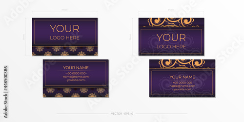 Wallpaper Mural Purple Business cards with decorative ornaments business cards, oriental pattern, illustration. Torontodigital.ca