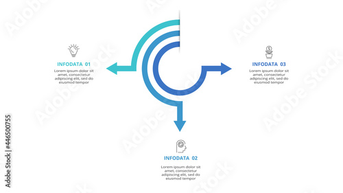 Creative concept for infographic with 3 steps, options, parts or processes. Business data visualization.