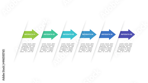 Creative concept for infographic with 6 steps, options, parts or processes. Business data visualization.