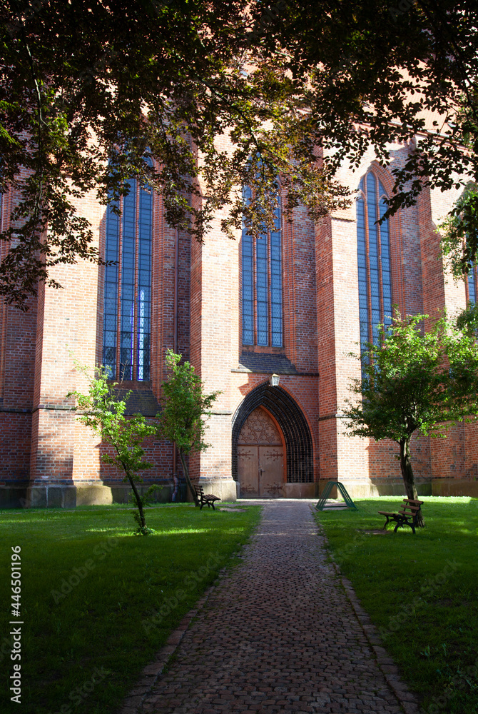 Entrance of church St. Mary in Barth in Germany