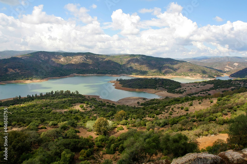 Guadarranque reservoir seen from Castellar de la Frontera castle, Alcornocales Natural Park, Cadiz province, Spain photo