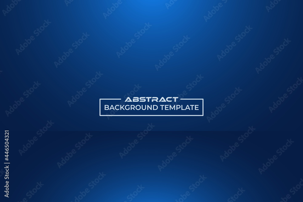Blue abstract background. Blank studio room with blue light.