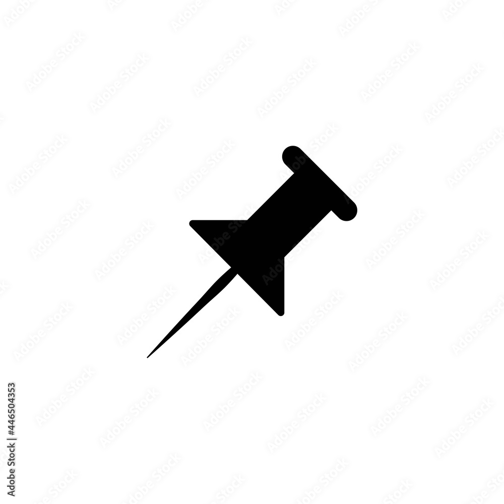 Simple pushpins or drawing pin icon in black on white background. Trendy flat isolated symbol sign can be used for: illustration, logo, mobile, app, design, web, dev, ui, ux, gui. Vector EPS 10 Simple pushpins or drawing pin icon in black on white background. Trendy flat isolated symbol sign can be used for: illustration, logo, mobile, app, design, web, dev, ui, ux, gui. Vector EPS 10
