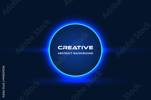 Blue eclipse flare vector background.